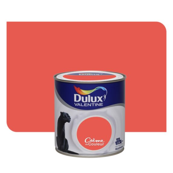 Peinture intérieure Crème de couleur satin Orange Sanguine 0,5L - DULUX VALENTINE