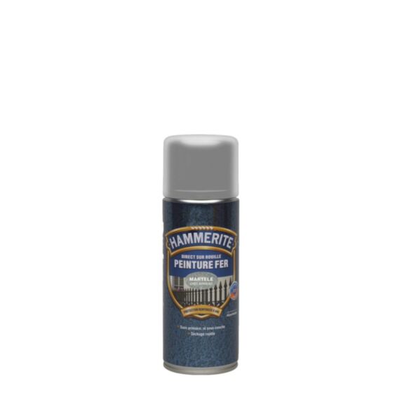 Peinture fer aérosol direct sur rouille martelé gris argent 400ml HAMMERITE