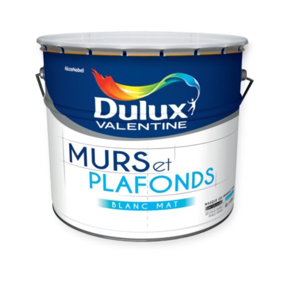 Peinture murs et plafonds 10L blanc mat - DULUX VALENTINE