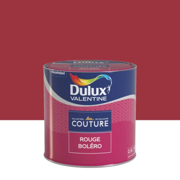 Peinture Murs et boiseries Couture Rouge Boléro Satin Velours 0,5L - DULUX VALENTINE