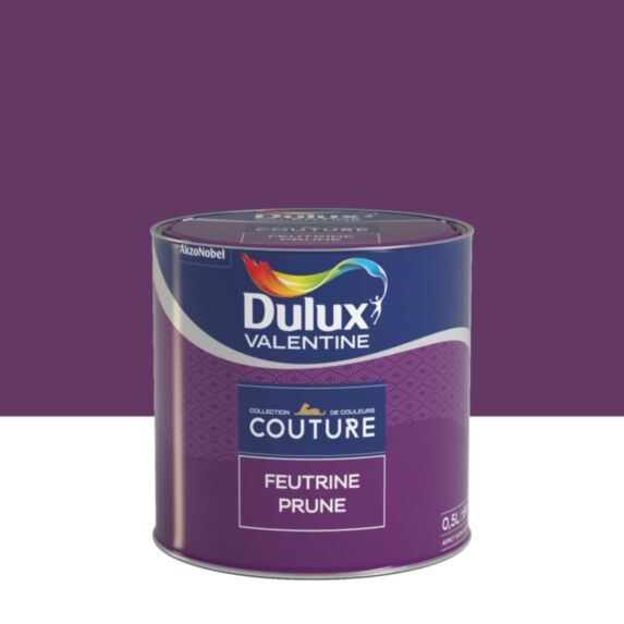 Peinture Murs et boiseries Couture Feutrine Prune Satin Velours 0,5L - DULUX VALENTINE
