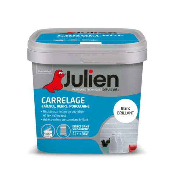 Peinture spéciale Carrelage brillant Blanc 2L - JULIEN