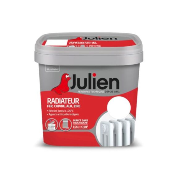 Peinture spéciale radiateur satin Blanc 0,75L - JULIEN