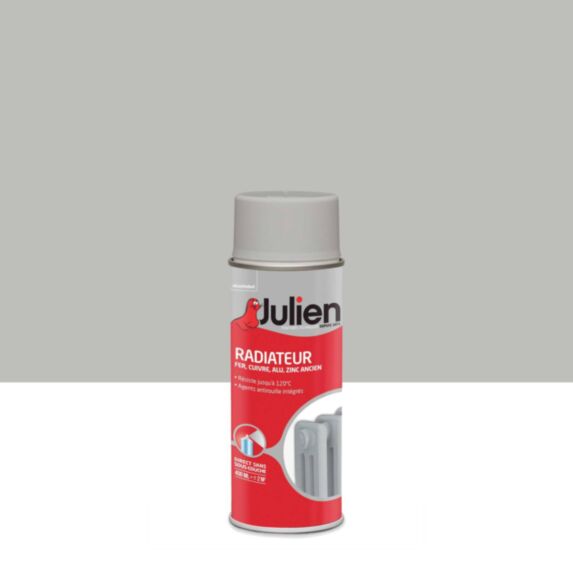 Peinture aérosol spéciale Radiateur Béton Gris Satin 400ml - JULIEN