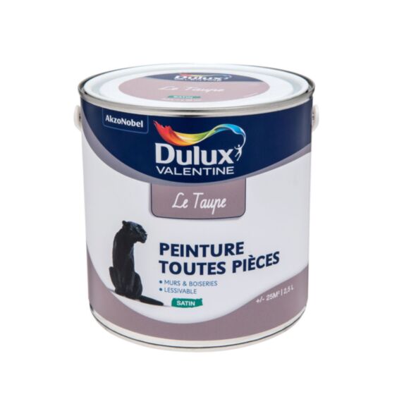 Peinture satin taupe - toutes pièces - 2,5L - DULUX VALENTINE
