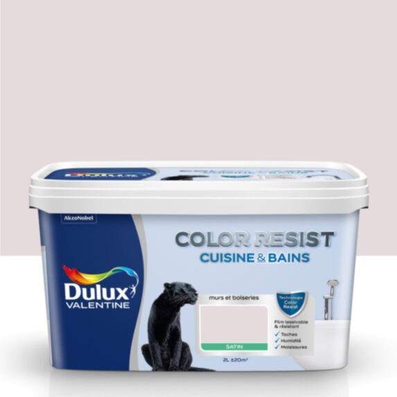 Peinture Pièces Humides Color Resist Cuisine & Bains Rose Nude Satin 2L - DULUX VALENTINE