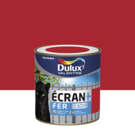 Peinture Ecran+ Fer Rouge Agricole Brillant 0,5L - DULUX VALENTINE