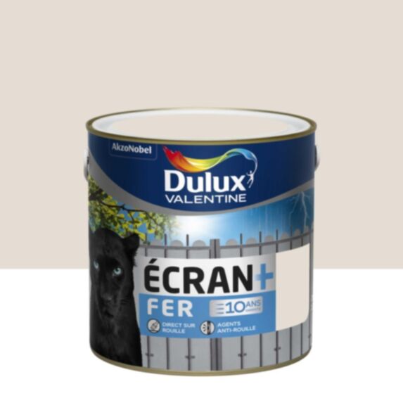 Peinture Ecran+ Fer Protection Antirouille Blanc Crème Brillant 2L - DULUX VALENTINE