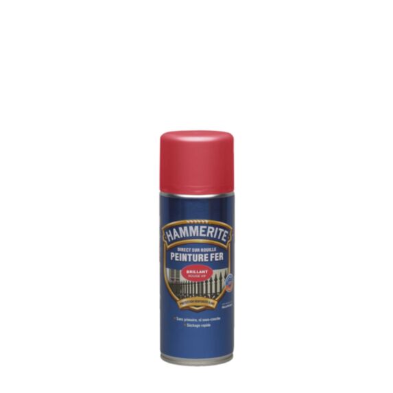 Peinture Fer Direct Sur Rouille Brillant Laqué Rouge Vif 400ml - HAMMERITE