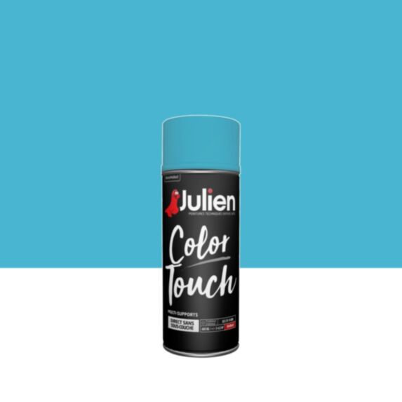 Peinture aérosol Multi-supports Color Touch Bleu Caraibes Brillant 400ml - JULIEN