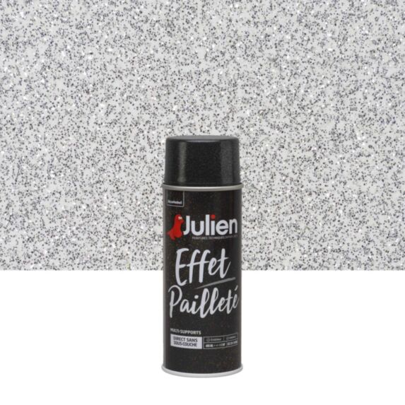 Peinture aérosol Multi-supports Color Touch Effet Pailleté Argent 400ml - JULIEN