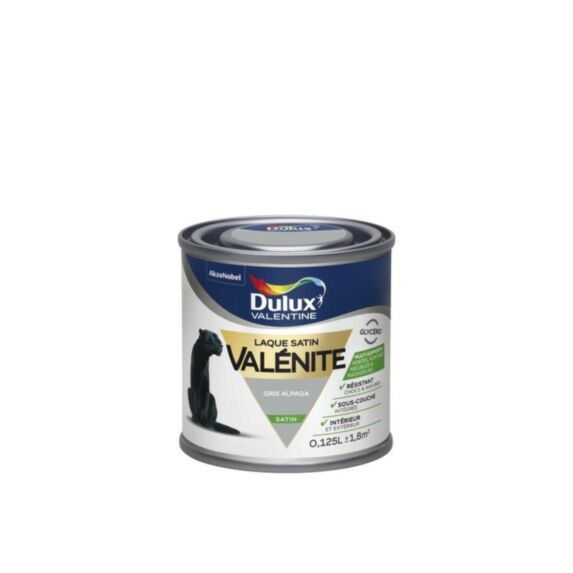 Peinture laque Valénite satin gris alpaga 0,125L DULUX VALENTINE