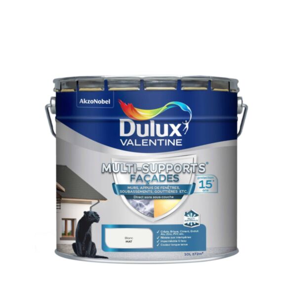Peinture Façade Blanc Base White Mat 10L - DULUX VALENTINE