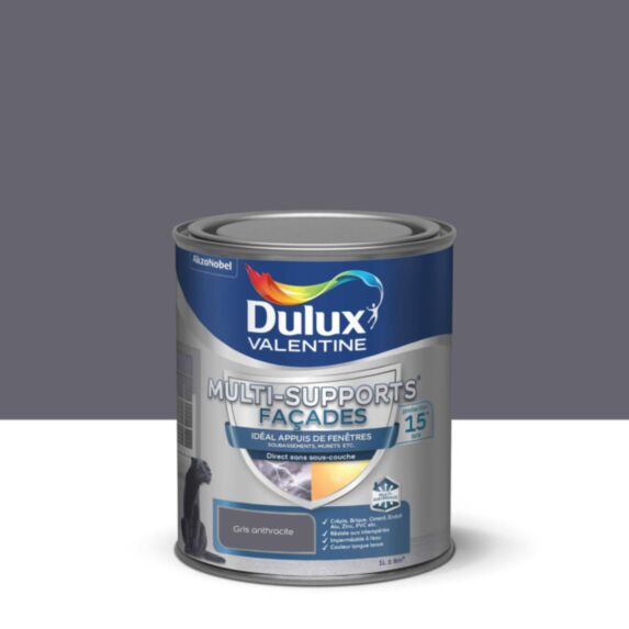 Peinture Façades Gris Anthracite Mat 1L - DULUX VALENTINE