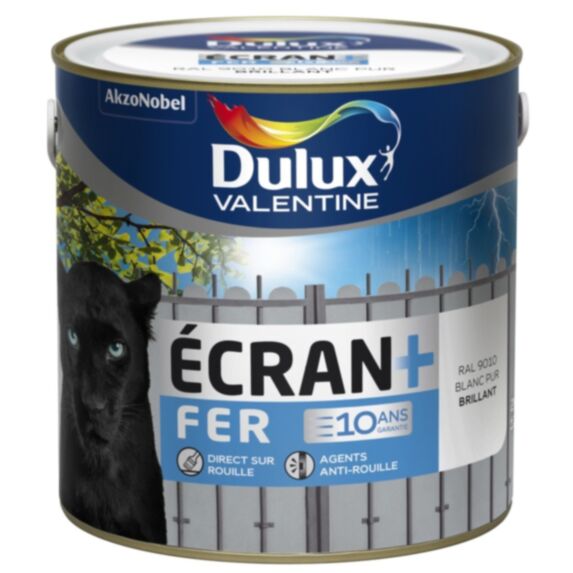 Peinture Écran+ Fer Brillant 2L Blanc - DULUX VALENTINE