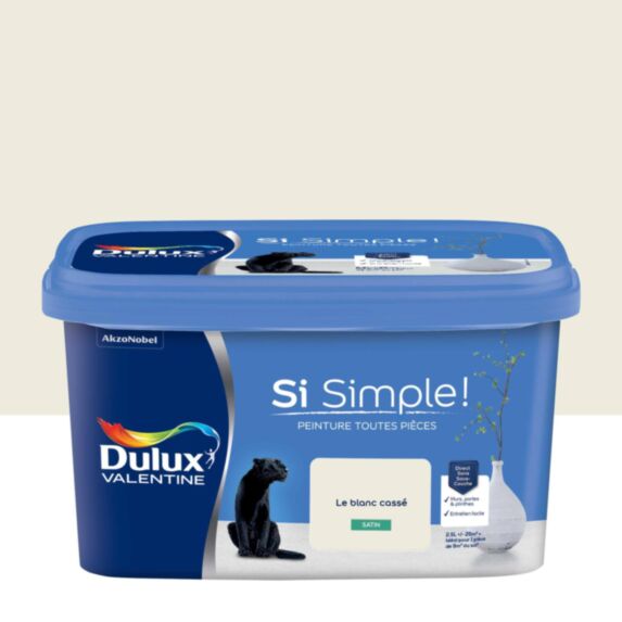 Peinture toutes pièces Si Simple ! Le Blanc Cassé Satin 2,5L - DULUX VALENTINE