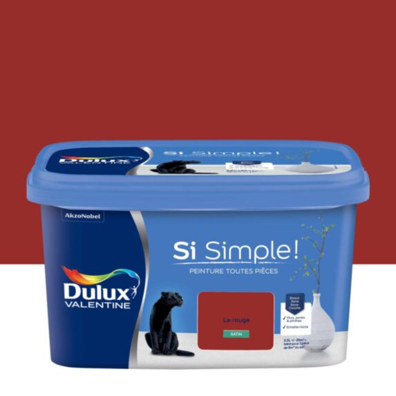 Peinture toutes pièces Si Simple ! Le Rouge Satin 2,5L - DULUX VALENTINE