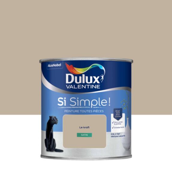 Peinture toutes pièces Si Simple ! Le Kraft Satin 0,5L - DULUX VALENTINE