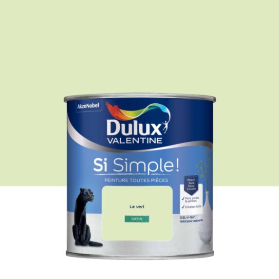 Peinture toutes pièces Si Simple ! Le Vert Satin 0,5L - DULUX VALENTINE