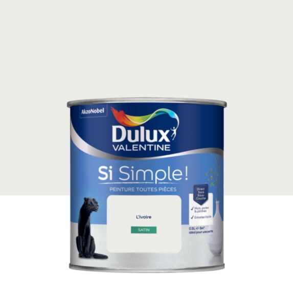 Peinture toutes pièces Si Simple ! L'Ivoire Satin 0,5L - DULUX VALENTINE