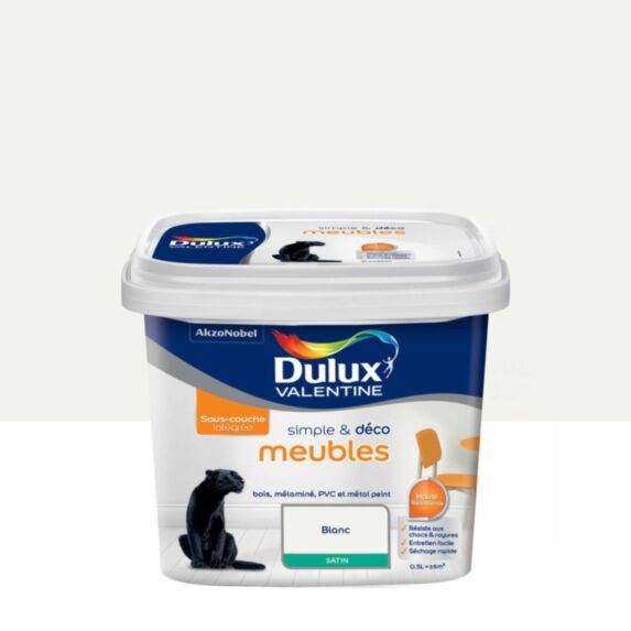 Peinture Simple & Deco Meubles Blanc Satin 0,5L - DULUX VALENTINE
