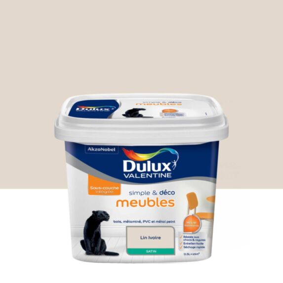 Peinture Simple & Deco Meubles Lin Ivoire Satin 0,5L - DULUX VALENTINE