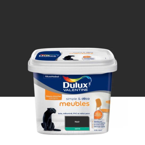 Peinture Simple & Deco Meubles Noir Satin 0,5L - DULUX VALENTINE
