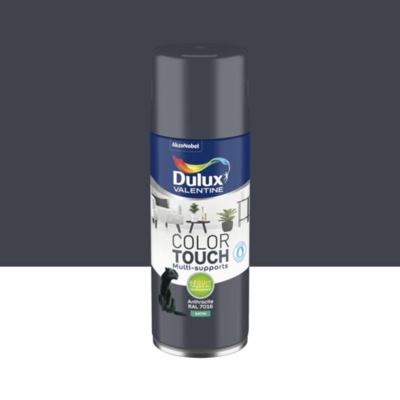 Peinture aérosol Multi-supports Int/Ext Color Touch Anthracite Satin 400ml - DULUX VALENTINE