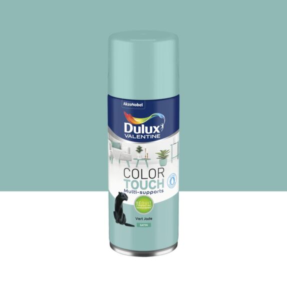 Peinture aérosol Multi-supports Int/Ext Color Touch Vert Jade Satin 400ml - DULUX VALENTINE