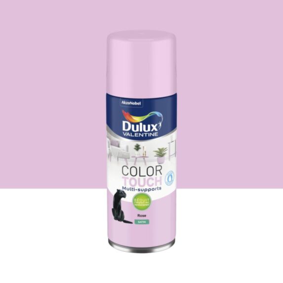 Peinture aérosol Multi-supports Int/Ext Color Touch Rose Satin 400ml - DULUX VALENTINE