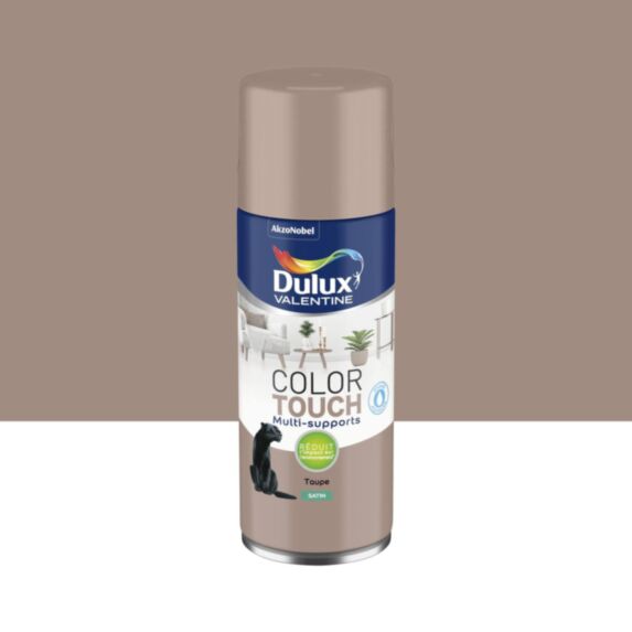 Peinture aérosol Multi-supports Int/Ext Color Touch Taupe Satin 400ml - DULUX VALENTINE