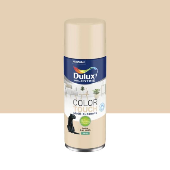 Peinture aérosol Multi-supports Int/Ext Color Touch Ivoire Satin 400ml - DULUX VALENTINE