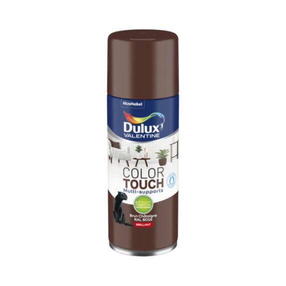 Peinture Aérosol Color Touch Brillant Brun Châtaigne 400ml - DULUX VALENTINE