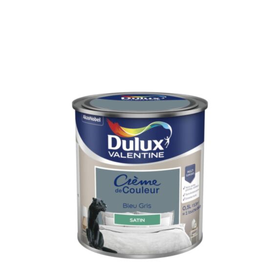 Peinture Crème de Couleur Satin Bleu Gris Coy 2017 0,5L - DULUX VALENTINE