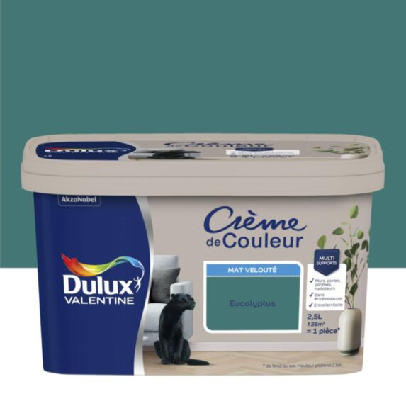 Peinture murs et boiseries Crème de Couleur Mat Eucalyptus 2,5L - DULUX VALENTINE