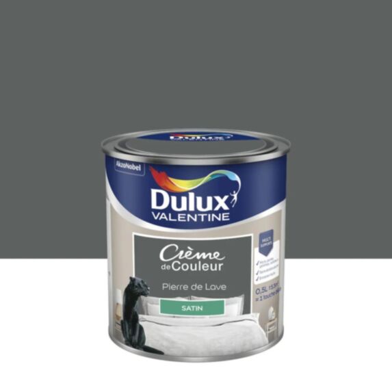 Peinture Crème de couleur Pierre de Lave satin 0,5L - DULUX VALENTINE