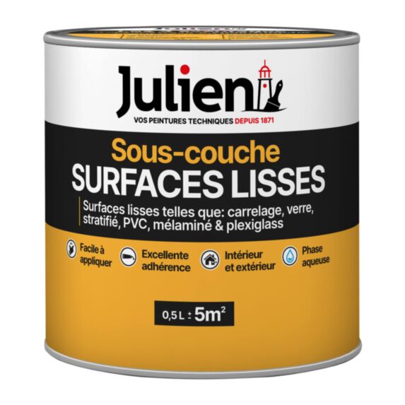 Sous-couche Peinture Surfaces Lisses Blanc Mat 0,5L - JULIEN