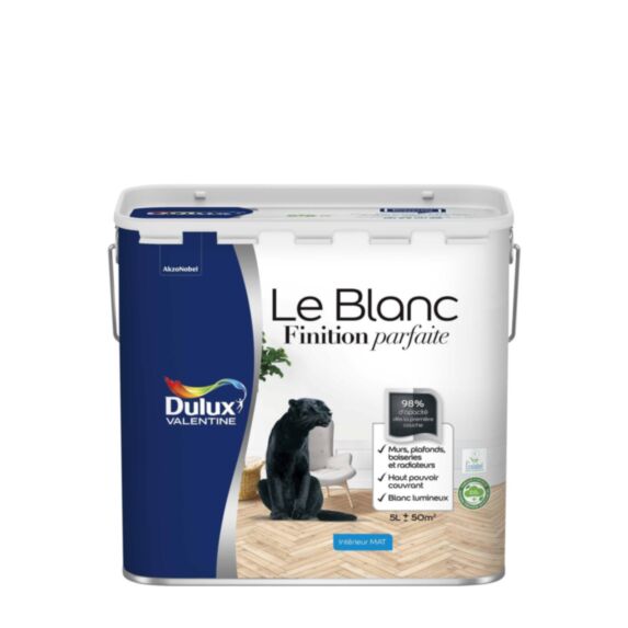 Peinture intérieure Finition Parfaite Blanc Mat 5L - DULUX VALENTINE