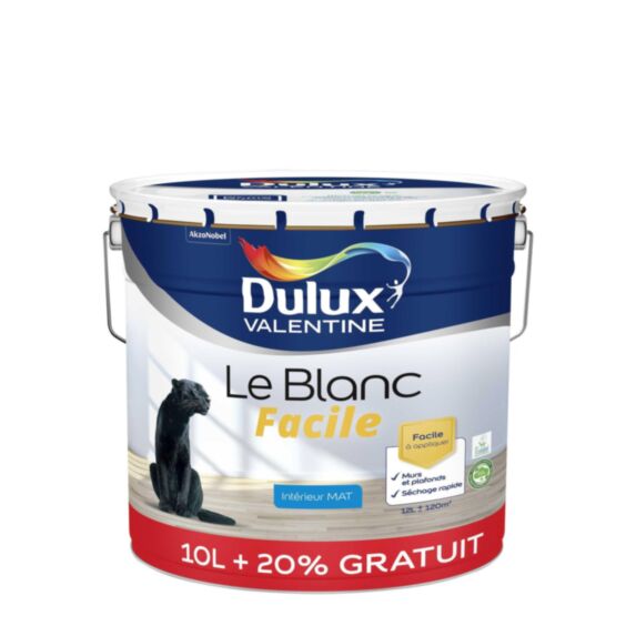 Peinture intérieure Le Blanc Facile Mat 10L+20% - DULUX VALENTINE