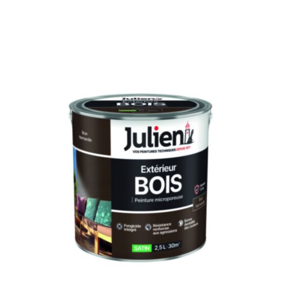 Peinture bois 2,5 l brun normandie