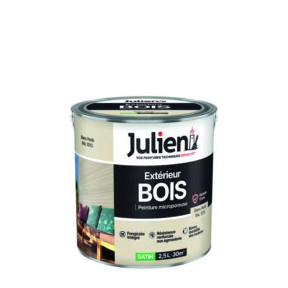 Peinture bois 2,5 l blanc perle
