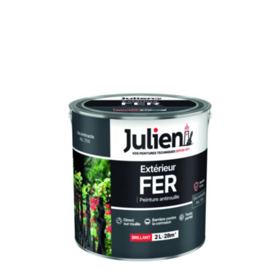Peinture fer 2 l gris anthracite