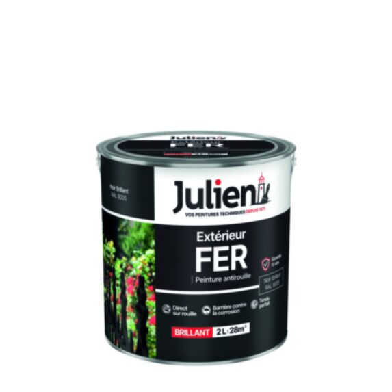 Peinture fer 2 l noir brillant