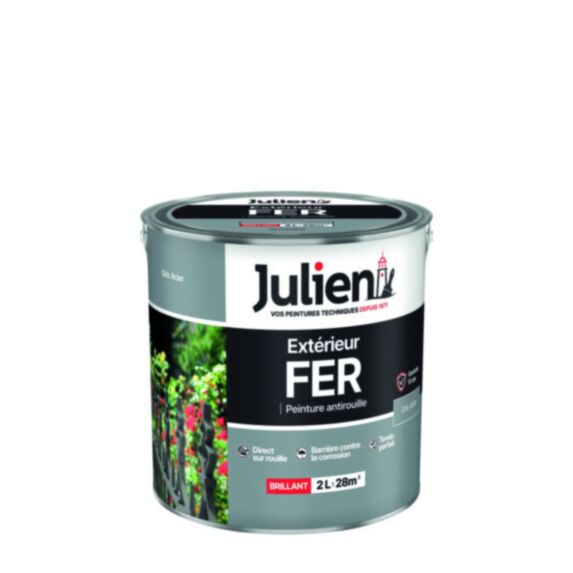 Peinture fer 2 l gris acier