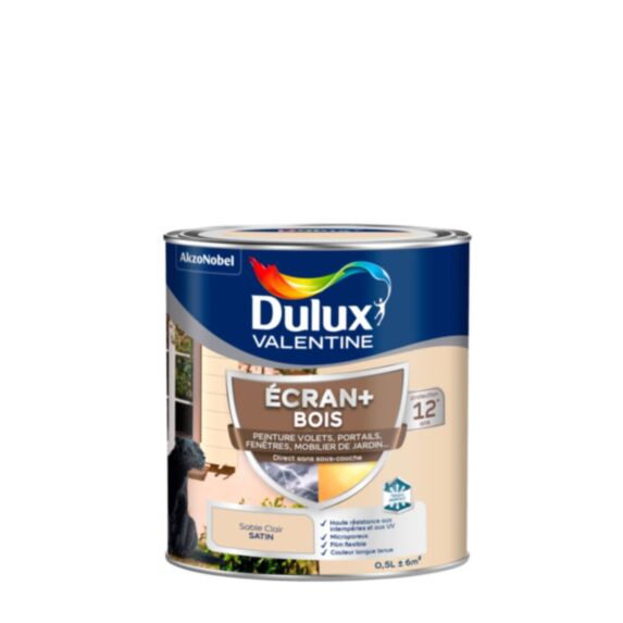 Peinture bois Écran+ sable satiné 0,5L - DULUX VALENTINE