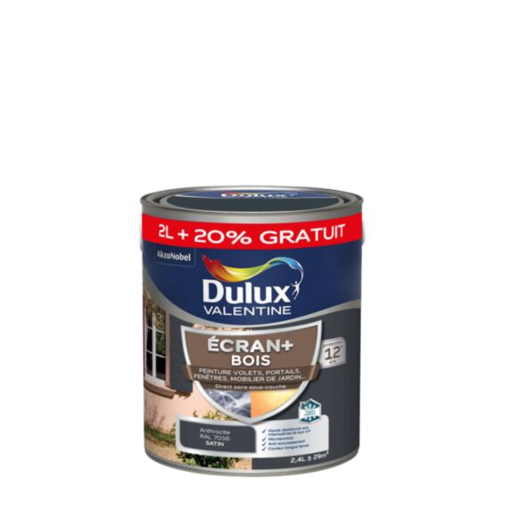 Peinture Ecran+ Bois Anthracite 2L+20% offerts - DULUX VALENTINE