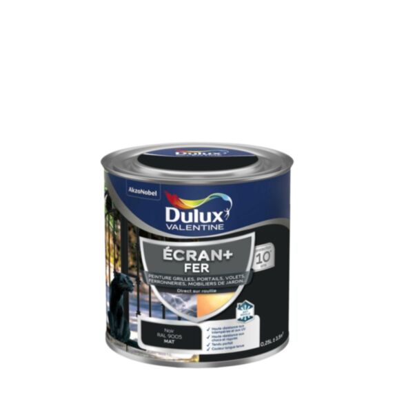 Peinture fer Écran+ noir mat 0,25L - DULUX VALENTINE