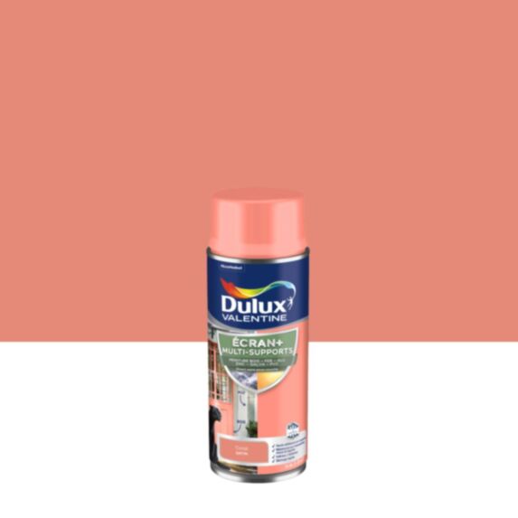 Peinture Aérosol Ecran+ Multisupports Satin Corail 400ml - DULUX VALENTINE