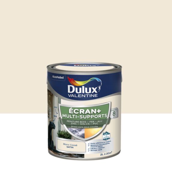 Peinture Ecran+ Multi-supports Satin Blanc Cassé 2L - DULUX VALENTINE