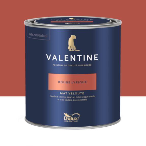 Peinture Valentine Mat Velouté Rouge Lyrique 0,5L- DULUX VALENTINE